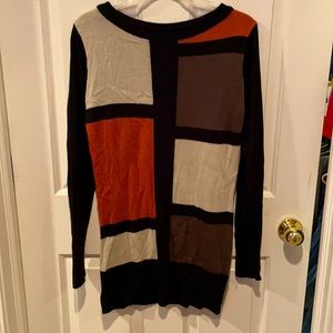 Suzy Shier Sz Large Colorblock Sweater Dress